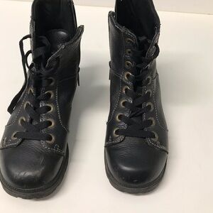 Harley-Davidson Black Leather Combat Boots